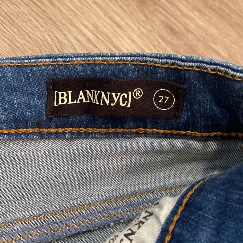 Blank NYC Fancy That Ruffle Raw Hem Distressed Jeans - Picture 3 of 5